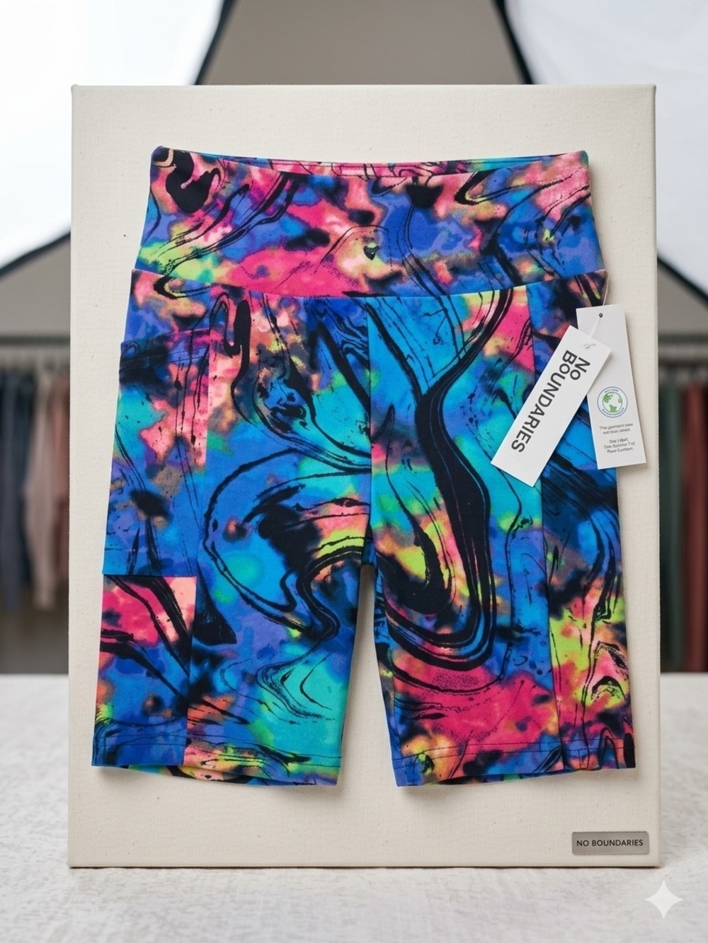 Multicolor Swirl Tie-Dye Bike Shorts Woman's Size XXS/XS
